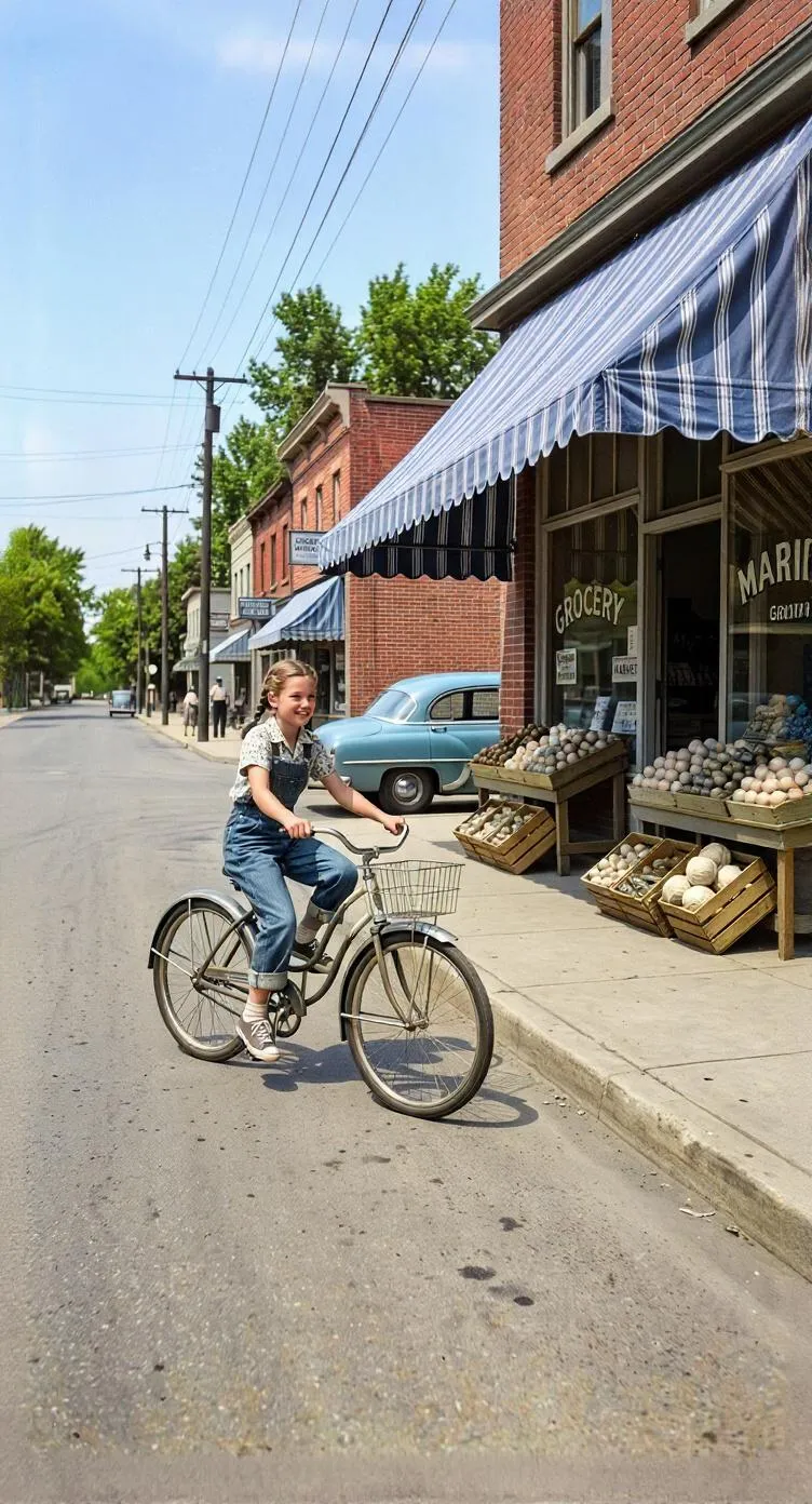The same street scene colorized in the Vivid style